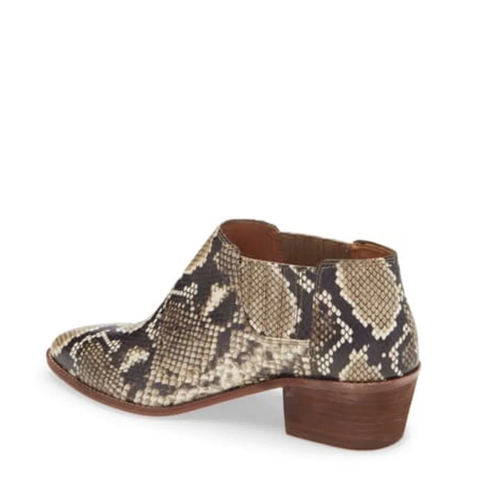 NEW Madewell Embossed Leather Chelsea Snake Print Boot Booties 7
